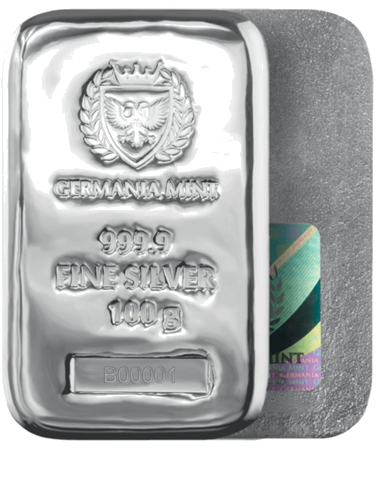 100 г сребърен кюлчо Germania Mint (1)