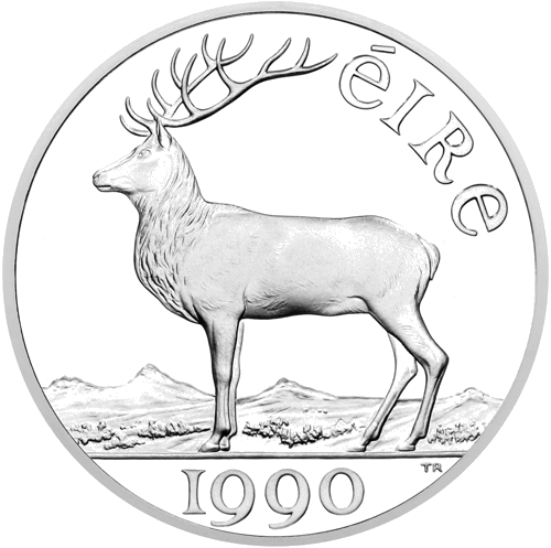 1990 Совет ЕЭС Ирландия 10 ЭКЮ серебряная монета (1)