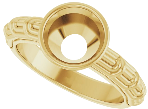 14K Yellow 8 mm Round Solitaire Engagement Ring Mounting (5)