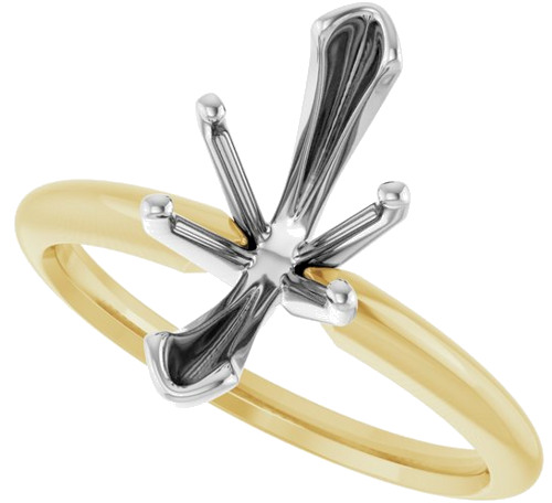 Sužadėtuvių Žiedas „V-End Solitaire“ 585 Baltojo Ir Geltonojo Aukso Marquise 13mm x 6mm (5)