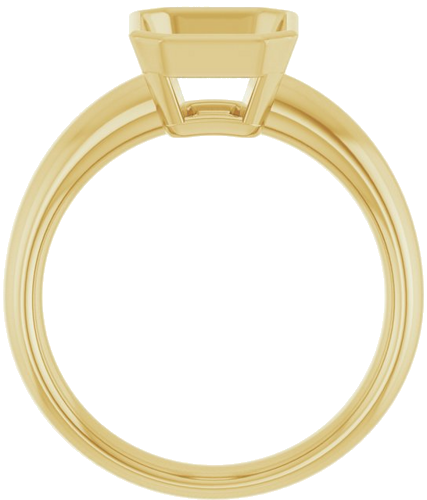 Sužadėtuvių Žiedas „Bezel-Set Solitaire“ 585 Geltonojo Aukso Emerald 9mm x 7mm (2)