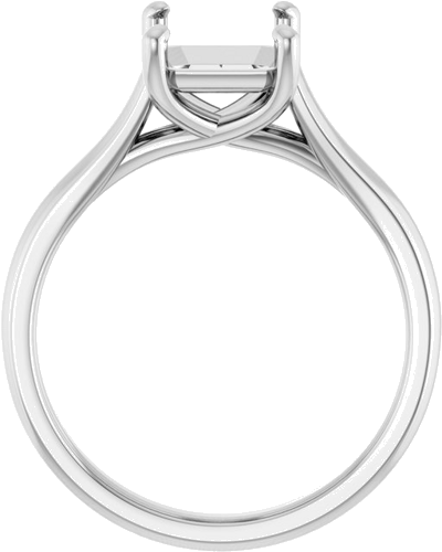 14K White 9x7 mm Emerald Solitaire Engagement Ring Mounting (2)