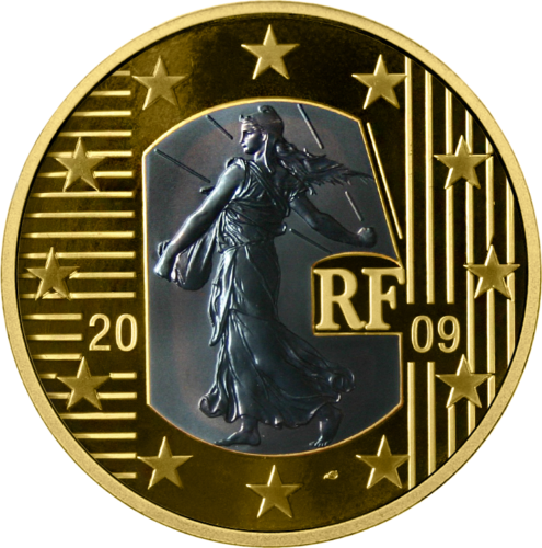 2009 Франция Суд по правам человека золотая монета (2)