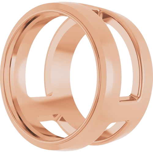 Pakabukas „Round Bezel-Set Slide“ 585 Rožinis Aukso Round 8mm (2)