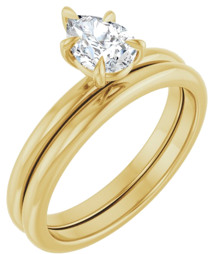 14K Yellow 7x5 mm Pear Solitaire Engagement Ring Mounting (6)