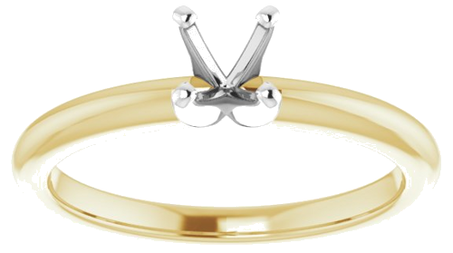 14K Yellow   White  4.8 mm Round Solitaire Engagement Ring Mounting (3)