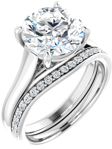 14K White 9.4 mm Round Solitaire Engagement Ring Mounting (6)