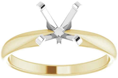 14K Yellow White 6.6-7.2 mm Round Solitaire Engagement Ring Mounting (3)