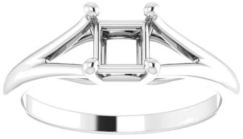 Sužadėtuvių Žiedas „Split Shank“ 585 Baltojo Aukso Square 4.5mm (3)