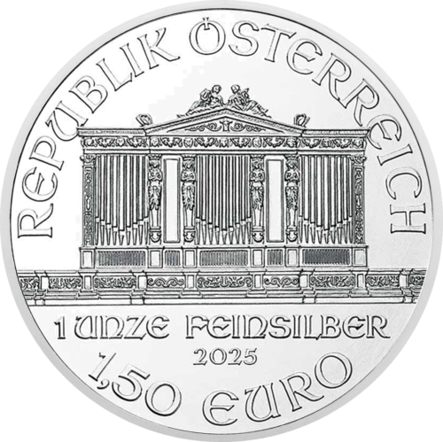 1 oz Austrijas sudraba monēta — Vīnes filharmonija 2025 (2)