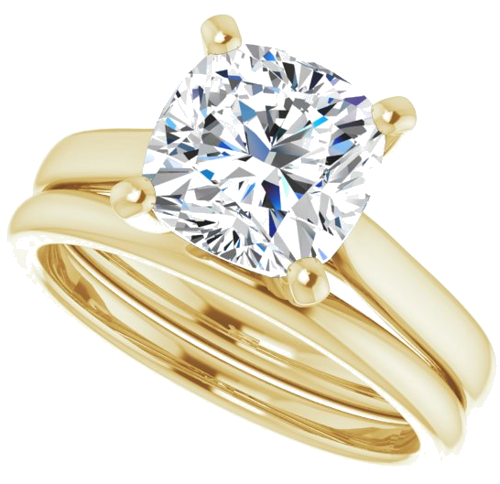 Sužadėtuvių Žiedas „Solitaire“ 585 Geltonojo Aukso Cushion 8mm (10)