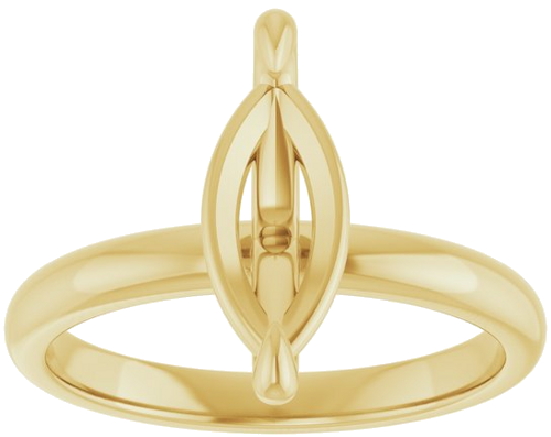 14K Yellow  12x6 mm Marquise Solitaire Engagement Ring Mounting (3)