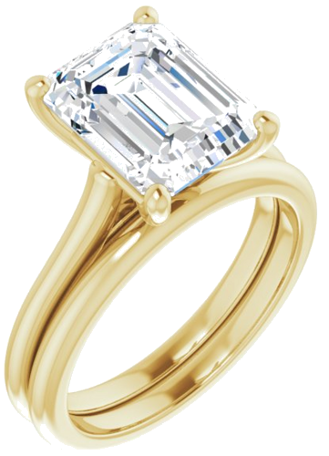 14K Yellow 10x8 mm Emerald Solitaire Engagement Ring Mounting (6)