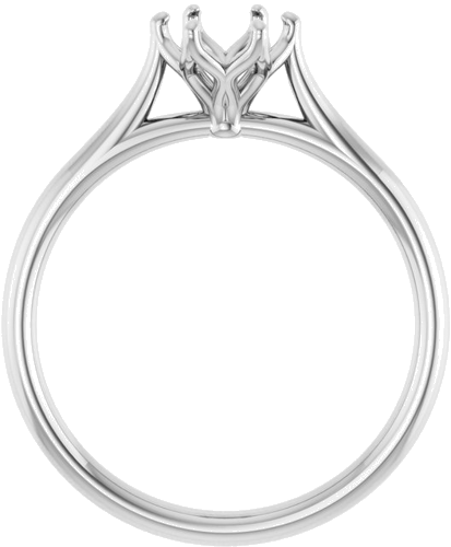 14K White 5.8 mm Round Engagement Ring Mounting (2)