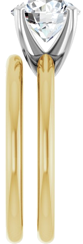 Sužadėtuvių Žiedas „Solitaire“ 585 Baltojo Ir Geltonojo Aukso Round 8mm (9)