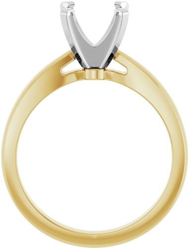 14K Yellow White 8 mm Round Solitaire Engagement Ring Mounting (2)