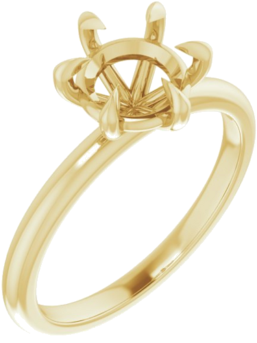 14K Yellow 7.4 mm Round Solitaire Engagement Ring Mounting (1)