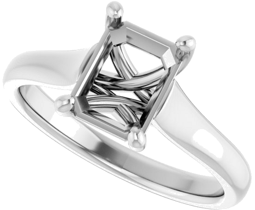 Sužadėtuvių Žiedas „Solitaire“ 585 Baltojo Aukso Emerald 8mm x 6mm (5)