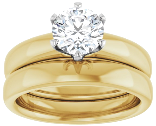 14K Yellow White 6.5 mm Round Engagement Ring Mounting (8)