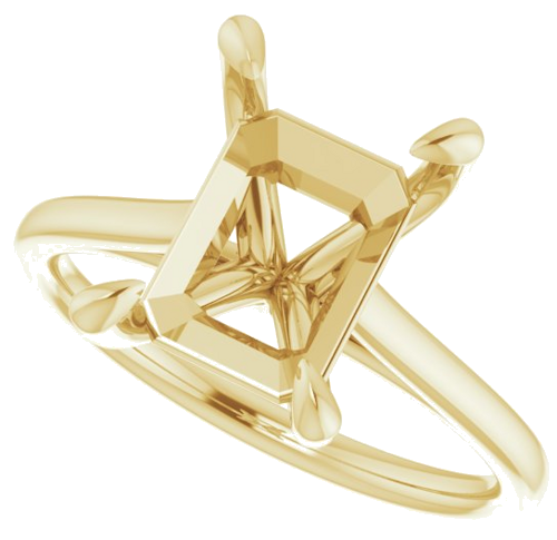 Sužadėtuvių Žiedas „Solitaire“ 585 Geltonojo Aukso Emerald 10mm x 8mm (5)