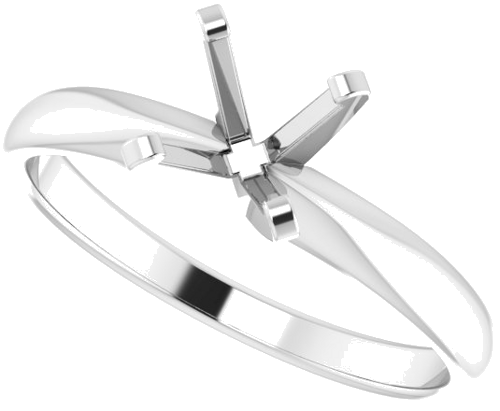 14K White 5.5 x 5.5 mm Cushion Solitaire Engagement Ring Mounting (5)