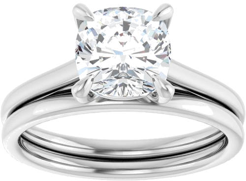 Platinum  7 mm Cushion Solitaire Engagement Ring Mounting (8)
