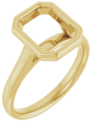 10K Yellow  9x7 mm Emerald Solitaire Engagement Ring Mounting (1)