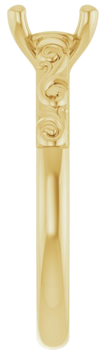 14K Yellow 6 mm Cushion Solitaire Engagement Ring Mounting (4)