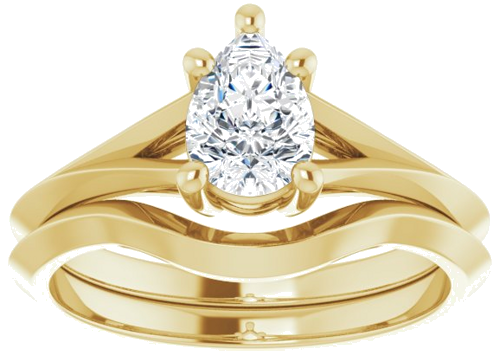 Sužadėtuvių Žiedas „Solitaire“ 585 Geltonojo Aukso Pear Shape 7mm x 5mm (8)