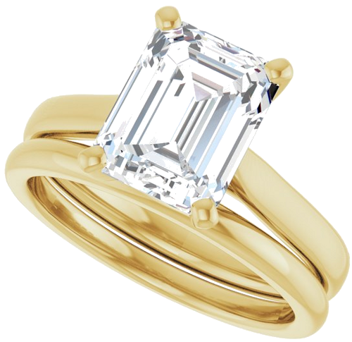 10K Yellow 9x7 mm Emerald Engagement Ring Mounting (10)