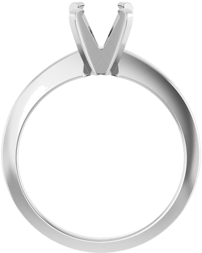 14K White 6 mm Round Solitaire Engagement Ring Mounting (2)