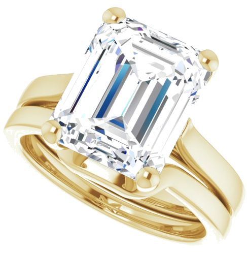 Sužadėtuvių Žiedas „Solitaire“ 585 Geltonojo Aukso Emerald 11mm x 9mm (10)