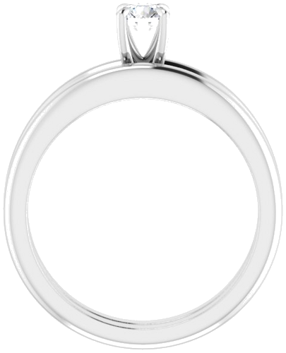 14K White 4.1 mm Round Solitaire Engagement Ring Mounting (7)