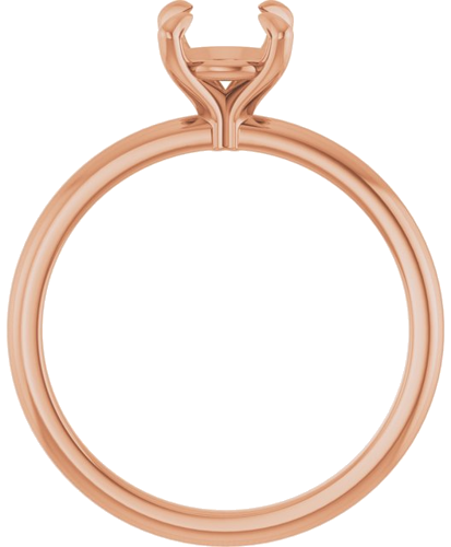 10K Rose  6.5 mm Round Solitaire Engagement Ring Mounting (2)