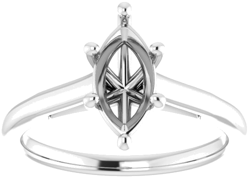 Sužadėtuvių Žiedas „Solitaire“ 585 Baltojo Aukso Marquise 10mm x 5mm (3)