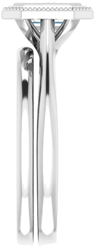 14K White 8x6 mm Emerald  Solitaire Engagement Ring Mounting (9)