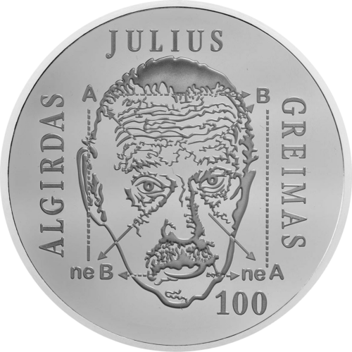 2017 Algirdas Julius Greimas, Литва, сребърна монета от 20 евро (1)