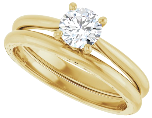14K Yellow 5.2 mm Round Solitaire Engagement Ring Mounting (10)