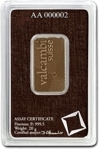 20 гр. Платинено кюлче Valcambi (2)