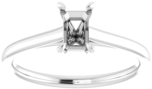 Sužadėtuvių Žiedas „Solitaire“ 585 Baltojo Aukso Emerald 6mm x 4mm (3)