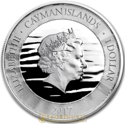 2017 Марлин, Кайманови острови, сребърна монета от 1 унция (3)