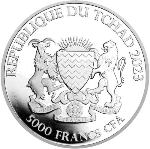 1 oz Deivė Europa 2023 Čadas sidabrinė moneta (2)