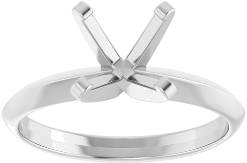 14K White 7.6 mm Round Solitaire Engagement Ring Mounting (3)