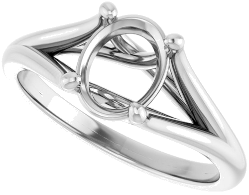 Sužadėtuvių Žiedas „Solitaire“ 585 Baltojo Aukso Oval 8mm x 6mm (5)