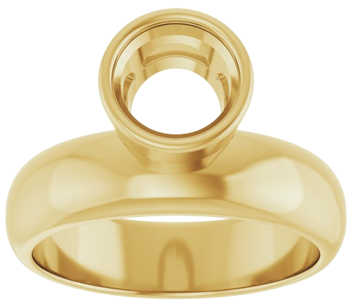 14K Yellow 7 mm Round Solitaire Engagement Ring Mounting (3)