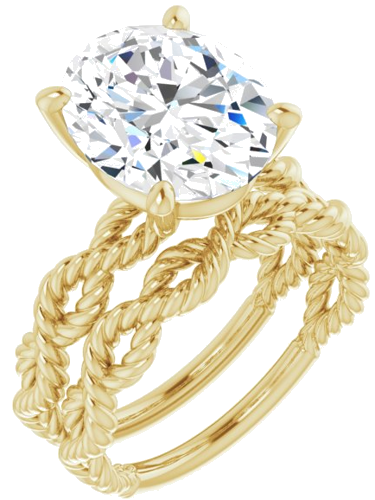 Sužadėtuvių Žiedas „Solitaire Twisted Rope“ 14k yellow gold Oval 12mm x 10mm (6)