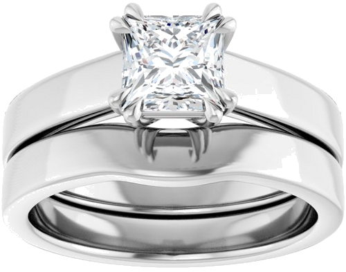 Platinum 5.5x5.5 mm Square Engagement Ring Mounting (8)