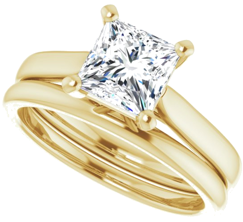 14K Yellow 6 mm Square Engagement Ring Mounting (10)