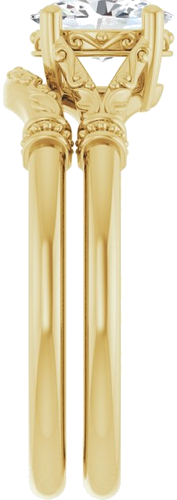 Sužadėtuvių Žiedas „Split Shank“ 585 Geltonojo Aukso Oval 7mm x 5mm (9)