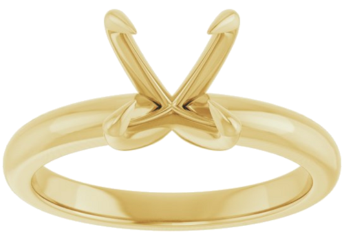 18K Yellow 8 mm Round Solitaire Engagement Ring Mounting (3)